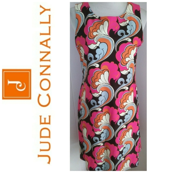 Jude Connaly Beth Dress in Retro Mod Swirl Print